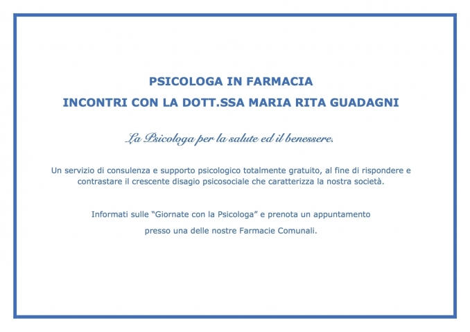 PSICOLOGO IN FARMACIA - Apuafarma S.p.a.